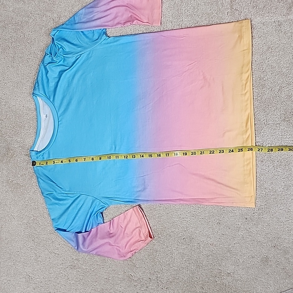 Women's Multi-Color Pastel 3/4 Sleeve Top, Medium - Picture 6 of 8